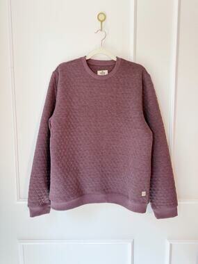 Marine Layer Men's Burgundy Quilted Pullover Sweater Size L